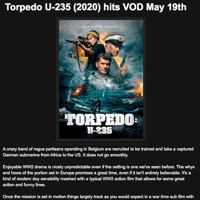 Torpedo U-235 (2020) hits VOD May 19th
